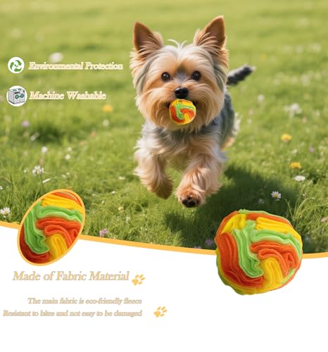 Interactive Dog Snuffle Ball for Puppy (Yellow and Orange)