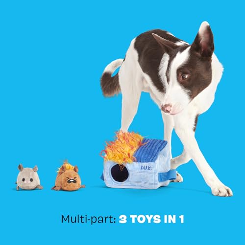 BarkBox Hide N' Squeak Dumpster Fire Dog Toy - 3-in-1 - color: Dumpster Fire