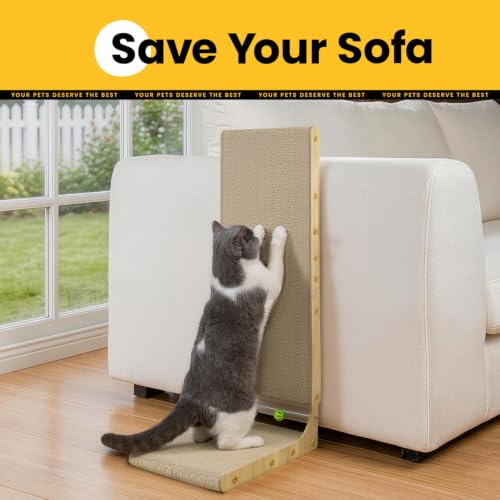 Conlun Cardboard Cat Scratcher,30" L-Shaped Scratch Pad - size: 30"
