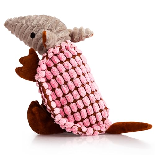 Hollypet Armadillo Squeaky Puppy Dog Toys for Small Medium Dogs, 8" - color: Pink, size: 8 IN