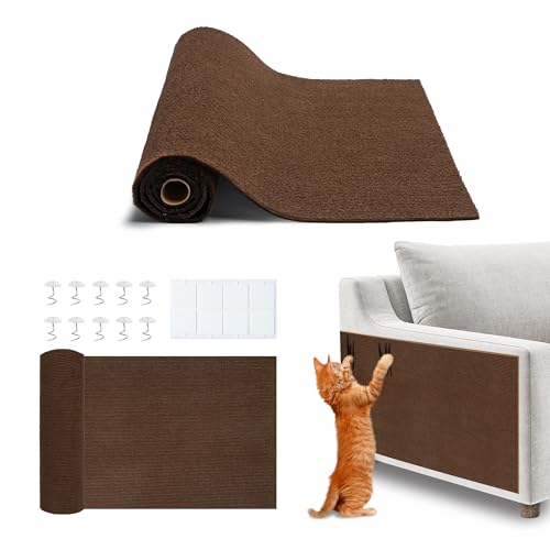 Catify Peel & Stick Cat Scratching Mat - Brown, L:78" - color: Brown Mat - L: 78"