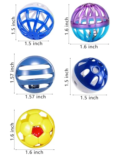 5 Pack Hollow Plastic Play Balls, Assorted Hollow Shapes for Ferrets - size: 1.5''