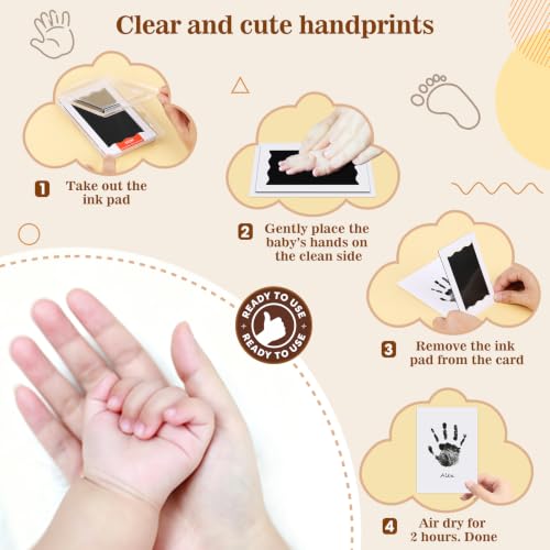 Nabance Baby Footprint Kit, Inkless Baby Hand and Footprint Kit, 2 Pack - size: 2-Pack, Regular 2.3" x 3.7"