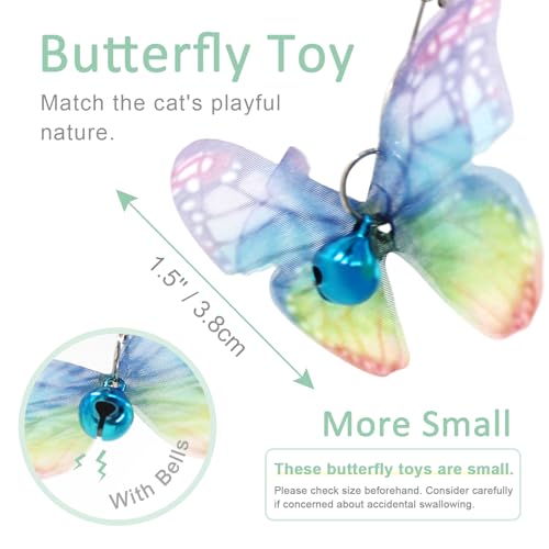 SONGWAY Cat Toy Wand Replacement - 10 Pieces Insect Butterfly Cat Toys, Cat Feather Toy Refills, Cat Teaser Wand Attachments, Interactive Cat Toys for Indoor Cats - size: Butterfly & Insect 10 Pieces