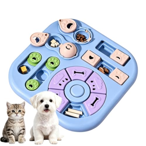 Interactive Cat Puzzle Toy, Maze Slow Feeder, 11.02in - color: light blue