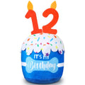 Dansydaisy Dog Birthday Cake Toy Squeaky Plush Gift,12th,Blue - color: Blue, style: 12th