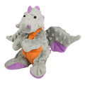 goDog Dragons Squeaky Plush Dog Toy with Chew Guard Technology, Durable Fabric & Squeaker for Active Play, Gray, Large - color: Gray, size: Large