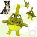 Plush Interactive Dog Toys, USB Rechargeable Jumping Squeaky Ball, Ideal for Keeping Puppy Busy Indoors, Motion Activated Balls for Medium/Large Dogs, Not for Aggressive Chewers (Crocodile)