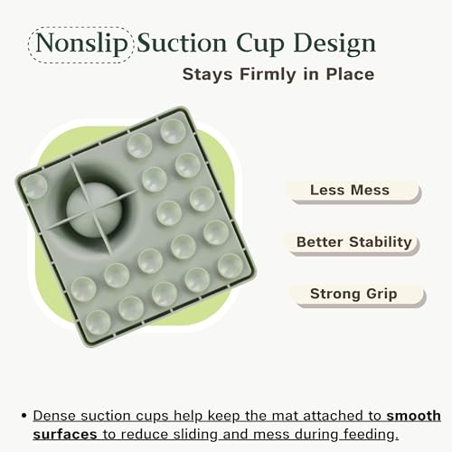 PEDAY Nonslip Silicone Cat Lick Mat Slow Feeder with Rolling Ball