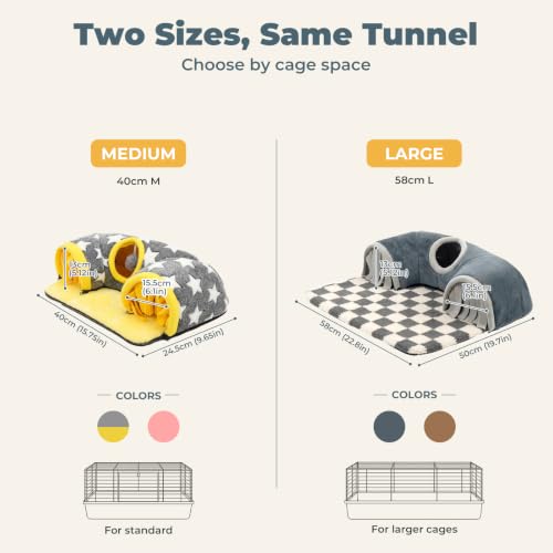 Avont Guinea Pig Tunnel, Small Animal Hideaway Tube Toy - color: Star, size: Medium