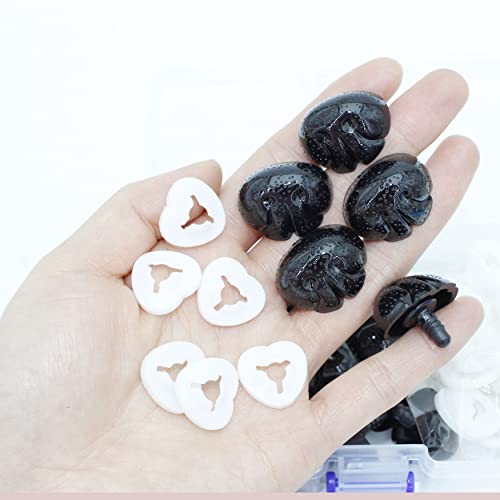 20Pcs Large Plastic Safety Nose Dog Nose for Crocheting,with Box - color: #1 Dog Nose