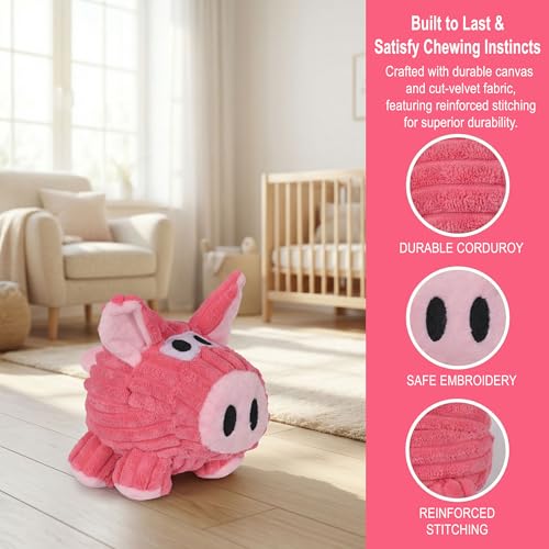 Squeaky Plush Pig Toy for Small/Medium Dogs, Chew & Boredom Relief - color: Pink Pig