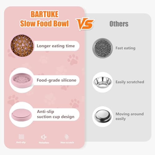 Silicone Dog Lick Bowl, Slow Feeder Dog Bowls with Strong Suction, Pink - color: Pink