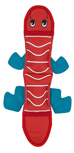 Outward Hound Fire Biterz Red Lizard Plush Firehose Material Interactive Dog Toy, Medium - color: Red Lizard, size: Medium (Pack of 1)
