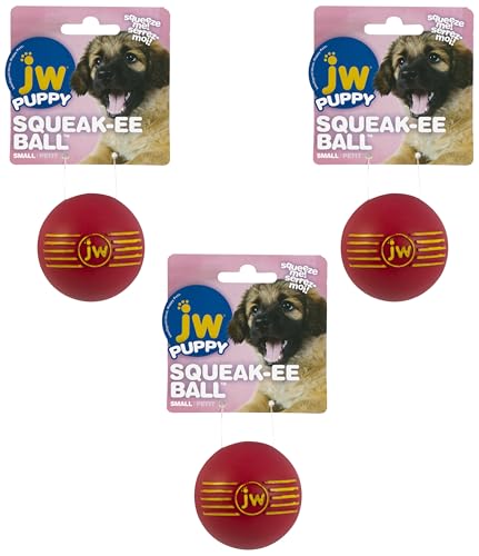 JW Squeak-ee Ball Puppy Toy (Pack of 3) - size: Small (Pack of 3)