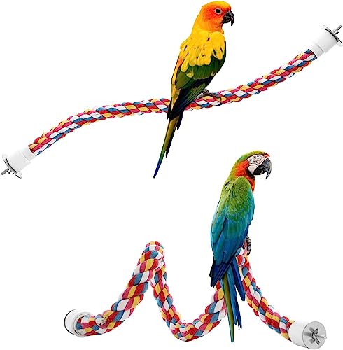 Bird Rope Perches,Parrot Toys 33 inches Rope Bungee Bird Toy (33 inches)[1 Pack] - size: 33 inches