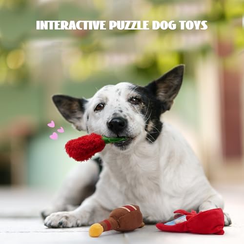 Nocciola Fairy Tale Squeaky Dog Toys, Cute Interactive Plush Stuffed Hide and Seek Cognitive Puzzle Puppy Crinkle Chew Toy for Small, Medium Breed - style: Little Red