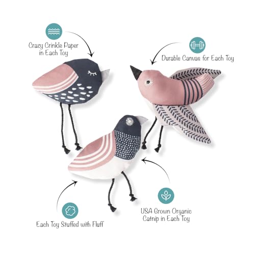 Fringe Studio, Under My Wings, Durable Cotton Canvas Cat Toy, 3PCS Set, PetShop Collection (904029) - color: Under My Wings