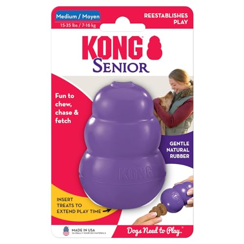 KONG Senior, Gentle Natural Rubber Stuffable Dog Toy, for Medium Dogs - size: Medium (Pack of 1)