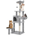 Yaheetech 57in Multilevel Cat Tree for Small Cats with Scratching Post - color: Light Gray