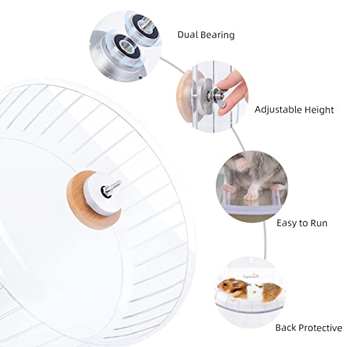 Niteangel Super-Silent Hamster Exercise Wheel: Quiet 12.8" Running Wheel - color: Transparent, size: Extra Large