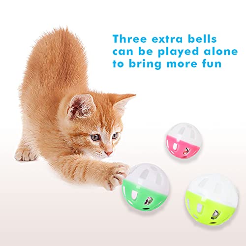 UPSKY Cat Toy Roller 3-Level Turntable Cat Toys with Six Colorful Balls - color: A-Pink