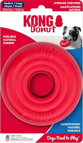 KONG Donut Dog Toy, Natural Rubber Chew Toy, for Medium/Large Dogs - size: (Medium/Large)