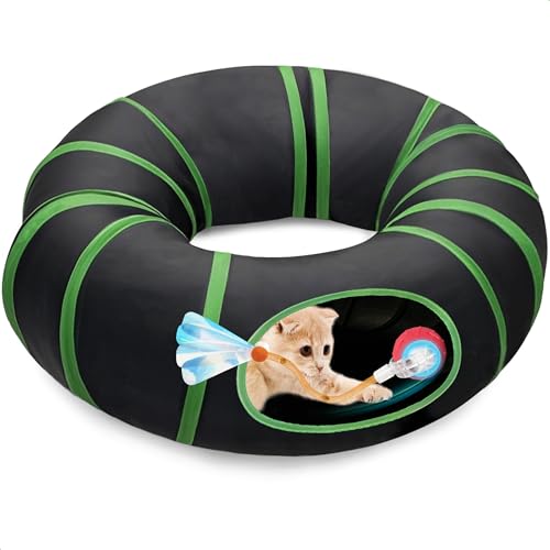 Interactive Cat Toy, Motion-Activated Ball in Enrichment Tunnel