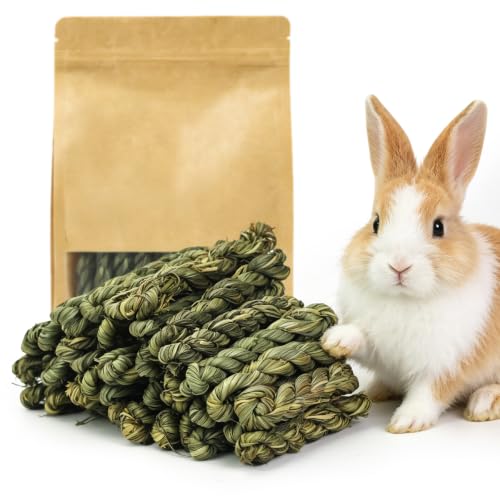 Rabbit Timothy Hay Toy for Bunny Small Animal Treats Natural Grass Stick Chew Toys Snacks Molar Teeth Grinding for Guinea Pigs Chinchillas Hamsters (40pcs) - size: 40pcs