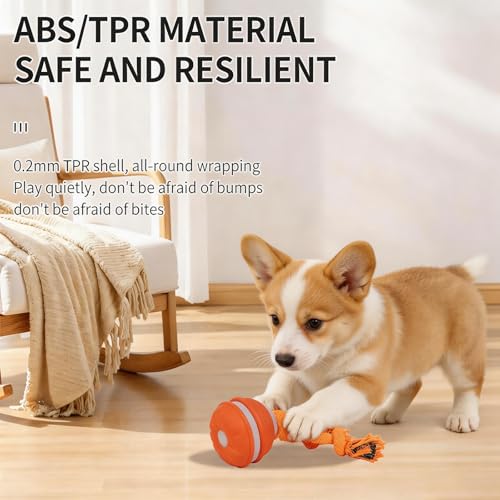 Interactive Dog Toy, Automatic Rolling Ball with Bird Sound, 3 Mode Pet Toy - color: P06-1 Orange