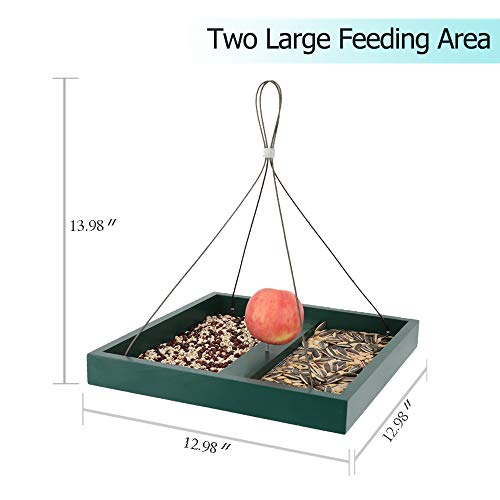 Solution4Patio 360° Viewing Outdoor Platform Bird Feeder, Rustproof Mesh - style: Green Platform