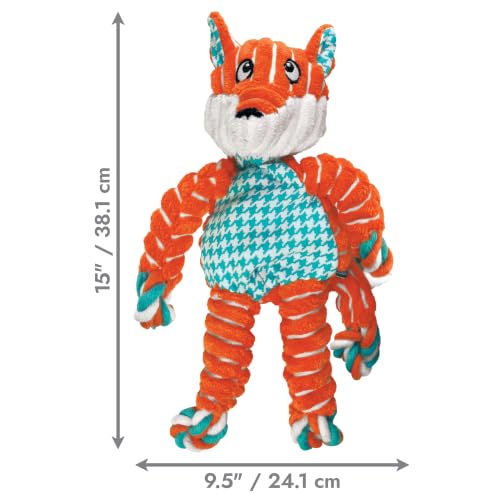 KONG Floppy Knots Rope and Plush Dog Toy, Fox, Medium/Large - color: Fox, size: Medium/Large