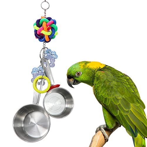 Litewoo Bird Stainless Steel Bell Toys, Safe and Stable Hanging Spoons Pipe Chew Bite Toy（D） - color: Toy D