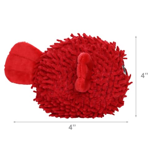 MIGHTY® 2 Pack Microfiber Small Blowfish Dog Toys - color: 2PK Red Blowfish