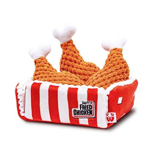 PAWTY Fried Chicken Interactive Dog Toy - Snuffle Nosework Puzzle with Squeaker - Pet Stress Relief Game - Nosework Hide Treat Food Puzzle - Medium Dog - Durable Cute Dog Gifts - style: PAWTY Fried Chicken
