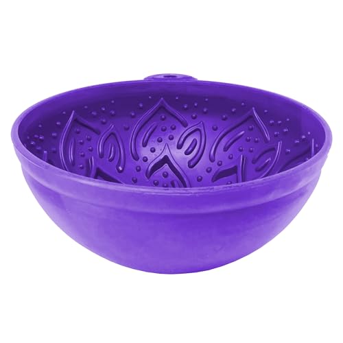 SodaPup Garden Tipsy Bowl eMat – Durable Lick Mat Enrichment Feeder Made in USA from Non-Toxic, Pet-Safe, Food Safe Rubber for Mental Stimulation, Avoiding Overfeeding, Calming, & More - color: Purple Garden Tipsy Bowl