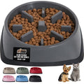 GORILLA GRIP® Patented Slow Feeder Dog and Cat Bowl, BPA Free, 1 Cup Gray - color: Gray, size: 1 Cup