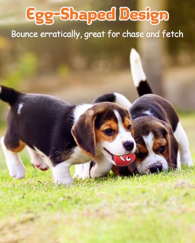 Squeaky Dog Toys, Soft Puppy Egg Balls, Funny Interactive Squeak Pet Chew Toy, [5 Pack] Fetch Play Balls Toy for Puppies Small Medium Breeds, 2.6"*1.8" - style: 5 PACK - B