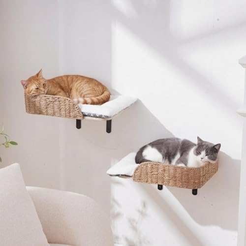 SHENGOCASE 2-Pack Wall Mounted Cat Bed Perch - size: F