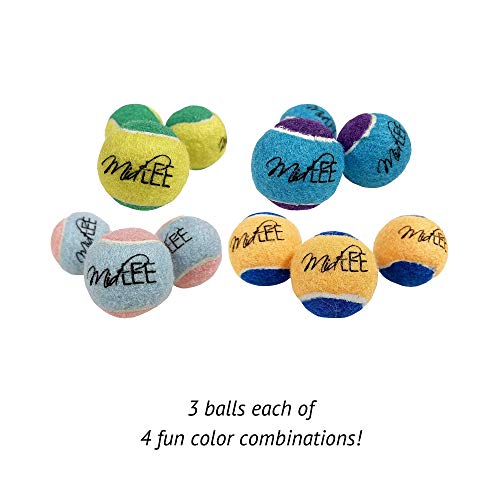 Midlee X-Small Dog Tennis Balls, Assorted, 1.5", Pack of 12