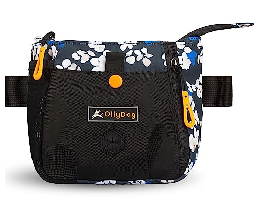 OllyDog Backcountry Day Bag | Hands-Free Dog Training Treat Pouch | Fanny/Hip Pack with Zipper Closure & Built-in Poop Bag Dispenser | Removable Waist Clip (Lotus) - color: Lotus