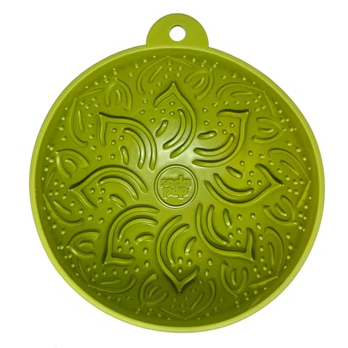 SodaPup Garden Tipsy Bowl eMat – Durable Lick Mat Enrichment Feeder Made in USA from Non-Toxic, Pet-Safe, Food Safe Rubber for Mental Stimulation, Avoiding Overfeeding, Calming, & More - color: Green Garden Tipsy Bowl eMat