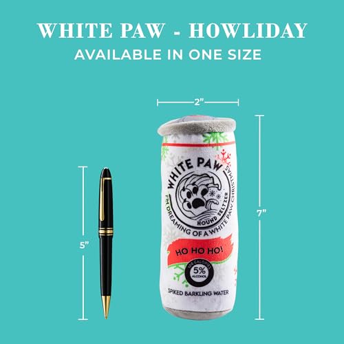 Haute Diggity Dog White Paw Can Plush Dog Toy, Drink Parody Chew Toys - color: WP - Howliday (White, Orange, Black), size: One Size