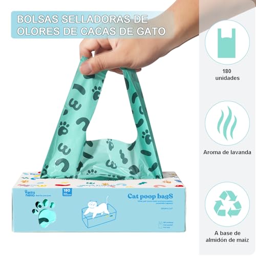 Cat Litter Disposal Bags and Dog Poop Bags with Handle,Cornstarch Based Extra Thick and Guaranteed Leak Proof Poop bags for Kitty and Doggy(360 Count 1.1 Gallon,Lavender Scent) - size: 360 Count (Pack of 1), style: Lavender
