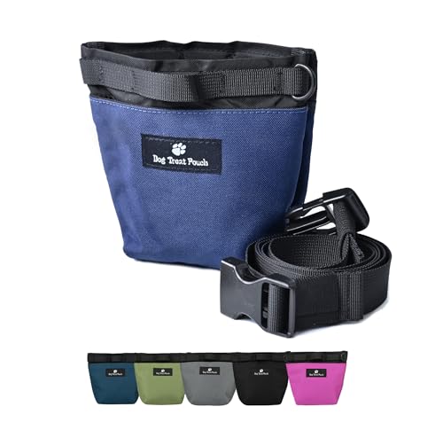 Dog Treat Pouch for Training, Magnetic Closure, Hands-Free (Navy) - color: Navy