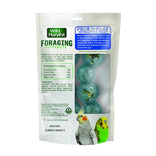 Wild Harvest Foraging Instincts Peck n’ Play Interactive Treat, 2 Ounce, for Small Birds (Pack of 2) - size: 2 Ounce (Pack of 2)