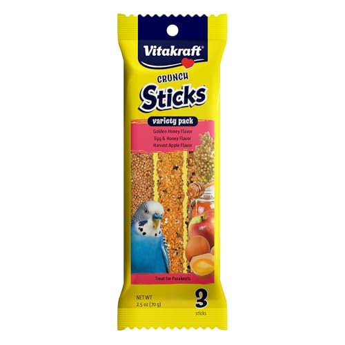 Vitakraft Crunch Sticks Parakeet Treat Variety Pack - 3 Sticks - size: 0.83 Ounce (Pack of 3)