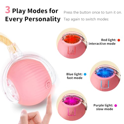 Cat Toys for Indoor Cats Smart Automatic Ball Moving Chase Dogs Toy, Pink - color: B3-Pink Dragonfly