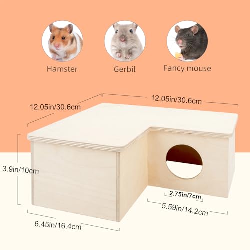 Niteangel Multi-Chamber Hamster House Maze: 1 Entrance 3 Rooms Maze Habitat - size: 3-Room Large