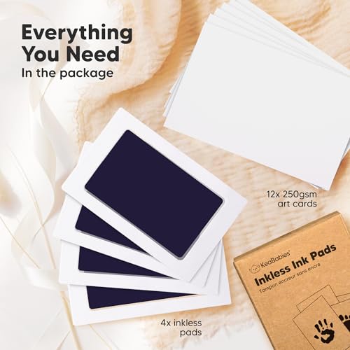 4pk Inkless Baby Hand and Footprint Kit, Mess Free Ink Pads (Twilight, R) - color: Twilight, size: 4-Pack, Regular 2.3" x 3.7"